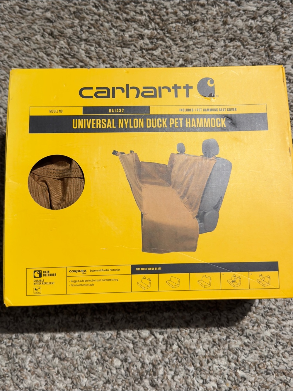 Brand-new Carhartt Yellow Branded Pet Hammock Box